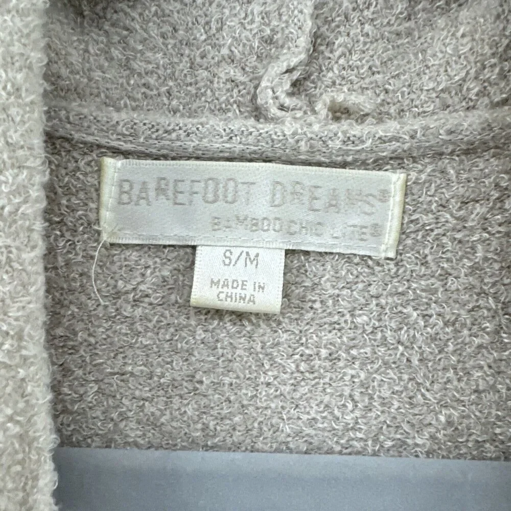 Barefoot Dreams Bamboo Chic Lite Cardigan Women S/M Oatmeal Open Front Cozy Chic